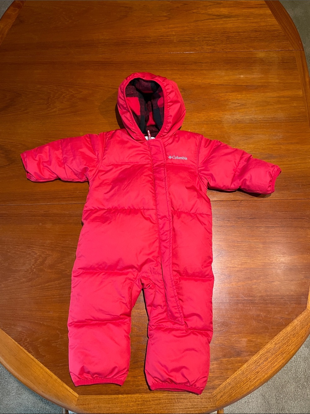 Columbia down Snuggly Bunny bunting in red 6-12 months